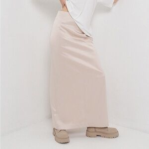 Life Women’s Large Satin Blend Long Pencil Skirt Blush Pink Going Out Feminine L
